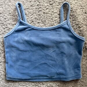 Cropped Blue/Lavender Velvet Women's Tank Top